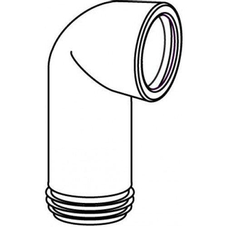 Wisa 303C coude de WC 110mm longueur 180mm avec manchon 90 blanc