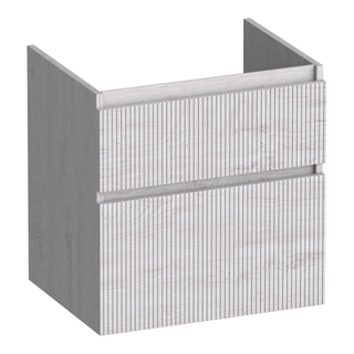 BRAUER Delight Wavy wastafelonderkast 60 2 softclose lades - greeploos - 1 sifon uitsparing - Forest Seashell