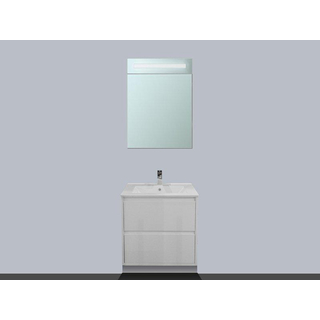 BRAUER New Future badmeubel 60cm hoogglans wit met spiegelkast linksdraaiend