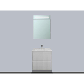 Saniclass New Future Meuble avec armoire miroir 60cm porte ouvre vers la gauche Blanc