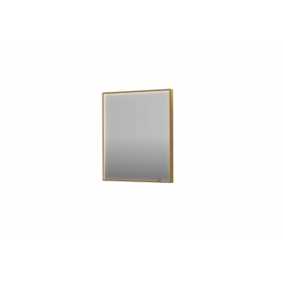 INK SP19 spiegel - 70x4x80cm rechthoek in stalen kader incl dir LED - verwarming - color changing - dimbaar en schakelaar - geborsteld mat goud