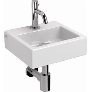 Clou InBe set lave mains No1. avec lave-mains, robinet lave-mains bonde au centre et siphon blanc céramique et chrome