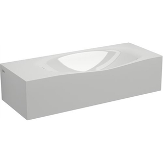 Clou Mini Wash Me Lave-main avec 2 trous perçables et siphon intégré avec trop plein 65x16x25.4cm marbre minéral Blanc