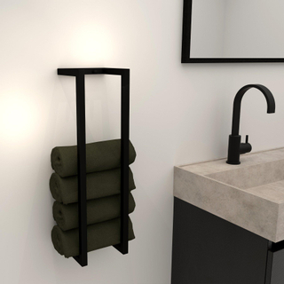 Saniclass porte-serviettes 60x15x15 combinaison horizontale/verticale noir mat