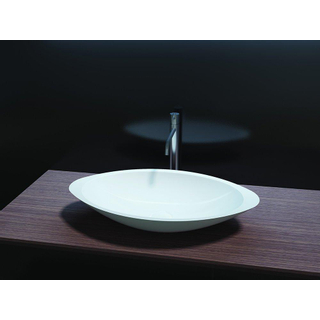 Crosstone Solid Surface lavabo à poser 60x35x10.5cm ovale avec bonde blanc mat