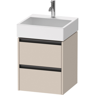 Duravit Ketho 2 wastafelonderbouwkast - 2 laden - 48.4x46x54.9cm - grepen antraciet - taupe mat