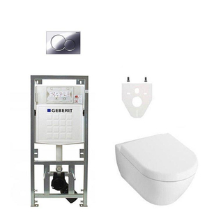 Villeroy et Boch Subway 2.0 DirectFlush Pack WC avec réservoir Geberit, siège softclose et plaque de commande Blanc