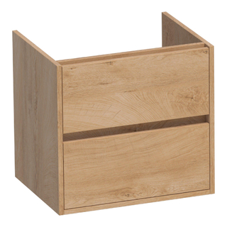 BRAUER Adore meuble sous lavabo - 60x46x55cm - 2 tiroirs softclose - sans poignée - 1 découpe pour le siphon - Forest Tan