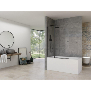 Van Rijn Products ST02 Badwand - 120x150cm - incl glasbehandeling - zwart