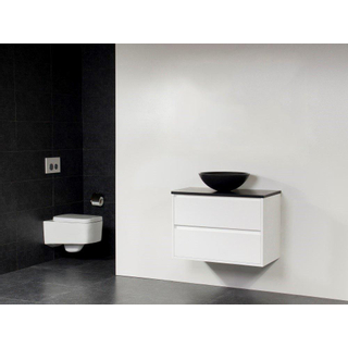 BRAUER New Future Corestone13 meuble sans miroir 80cm Blanc brillant avec vasque à poser Noir