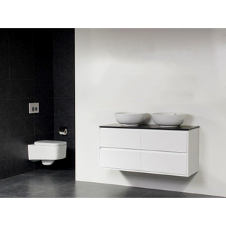 Saniclass New Future Corestone13 meuble sans miroir Blanc brillant 120cm vasque à poser Noir