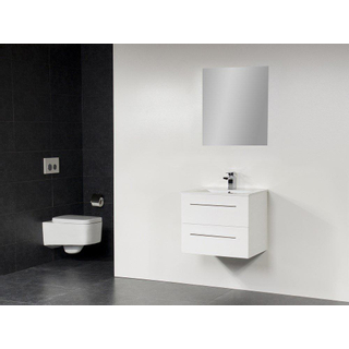 BRAUER Exclusive Line Kera Meuble salle de bain avec miroir 60cm 1 trou pour robinetterie Blanc