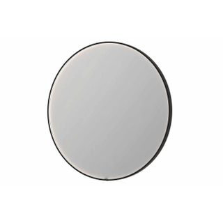 INK SP24 spiegel - 120x4x120cm rond in stalen kader incl dir LED - verwarming - color changing - dimbaar en schakelaar - geborsteld metal black