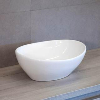 QeramiQ Elemento waskom 40x33.5x14.5cm ovaal wit TWEEDEKANS