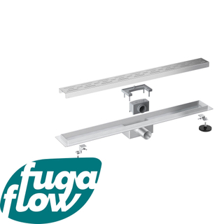 FugaFlow Eccelente Anta douchegoot badkamer 60cm met rooster met vloerflens RVS