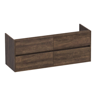 BRAUER Adore meuble sous lavabo - 140x46x55cm - 4 tiroirs à fermeture douce - sans poignée - 2 découpes pour siphon - Grove