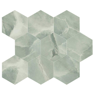 EnergieKer Onyx ek wand- en vloertegel - 26x30cm - Natuursteen look - hexagon - Jade pulido gepolijst (groen)