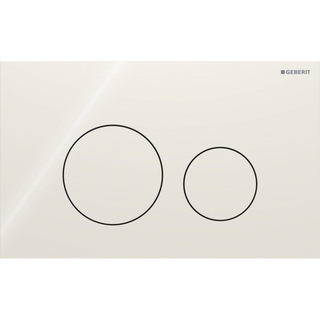 Plaque de commande Geberit Sigma40 - chasse d'eau à 2 boutons - rond - verre - sable-gris