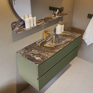 Mondiaz VICA-DLUX Ensemble de meuble de salle de bain - 120cm - meuble sous-vasque armée - 2 tiroirs - lavabo encastré nuage milieu - 1 trou de robinet - version haute 60cm - lave