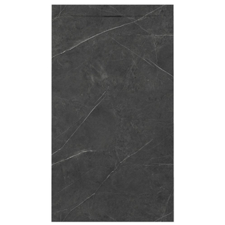 Zenon Essenza Minimal douchevloer - 100x90cm - antislip - antibacterieel - mineraalmarmer - rechthoek - Marble dark (zwart)