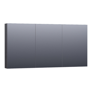BRAUER Plain Spiegelkast - 140x70x15cm - 3 links- en rechtsdraaiende spiegeldeuren MFC - black wood