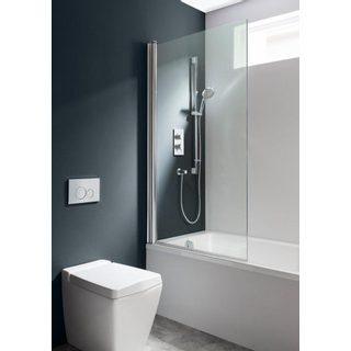 Crosswater Design S Pare bain en 1 partie - 85x150cm - profilé argenté - verre transparent