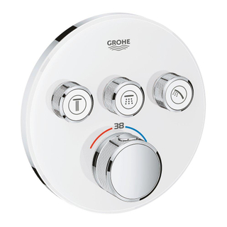 GROHE Smartcontrol Partie de finition pour robinet de douche encastrable thermostatique avec inverseur 3 voies rond blanc