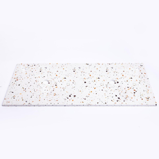 Saniclass Tops Topblad - 120x1.8x46cm - 2 afvoeren - 2 kraangaten - Terrazzo
