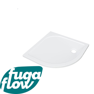 FugaFlow Efficiente Anta Douchebak - 90x90x4cm - kwartrond - acryl - glans wit
