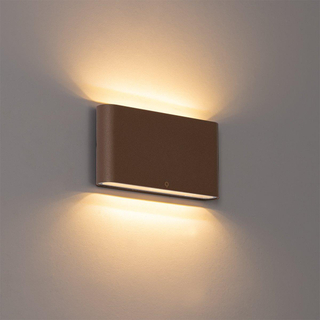 QAZQA Batt Applique murale - 17.5x9x3 cm - incl. LED - IP65 - rouille mate (cuivre)