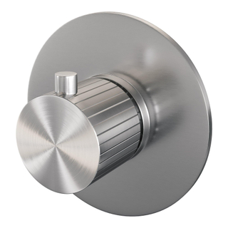 BRAUER Stripe Thermostat encastrable - pièces encastrées et apparentes - couleur inox brossé PVD