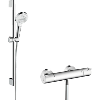 Hansgrohe Ecostat thermostaat+stang 65+crometta vario handd.wit-chr. TWEEDEKANS