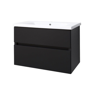 Best Design Quick Black Greeploos meubel onderkast en wastafel 80 cm mat zwart