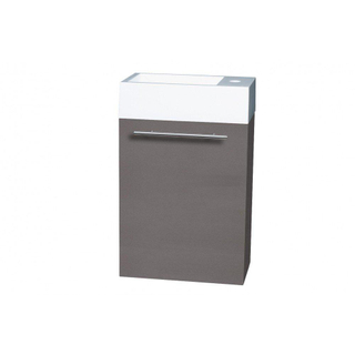 Differnz Force40 Lave mains avec armoire sans robinet avec porte droite avec softclose 52x40x20cm 1 trou pour robinetterie MDF anthracite