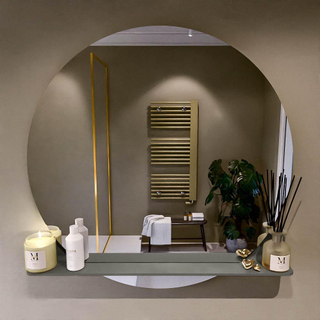Mondiaz SPOT Miroir de salle de bain - rond 100cm - plan de miroir - couleur Smoke