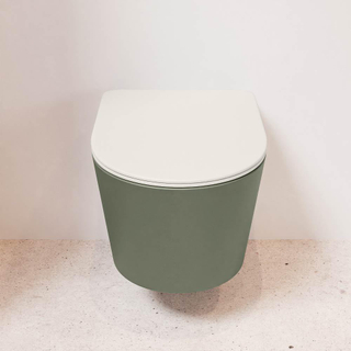 MONDIAZ LAVIE WC suspendu - 36x53cm - sans bride - Linen (offwhite) - softclose - quick-release - abattant WC - Army (vert)