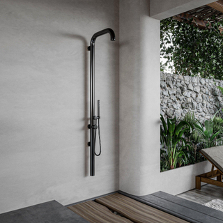 FugaFlow Eccelente Acces Original Douche extérieure - Acier inoxydable 316 - douchette à main - modèle mural - PVD Gunmetal brossé