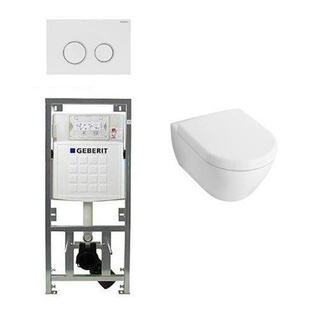 Villeroy et Boch Subway 2.0 Set WC encastrable avec WC suspendu blanc abattant softclose et plaque de commande Sigma20 blanc