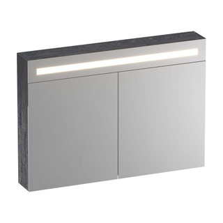 BRAUER Double Face spiegelkast 100x70x15cm verlichting geintegreerd met 2 links- en rechtsdraaiende spiegeldeuren MFC Metal