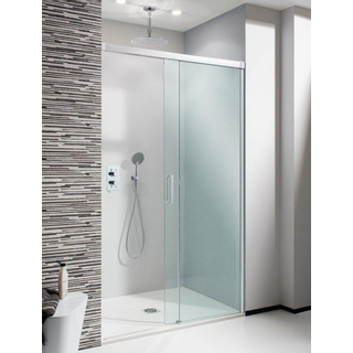 Crosswater Design S softclose schuifdeur - 140x195cm - helder veiligheidsglas - zilver profiel SHOWROOMMODEL
