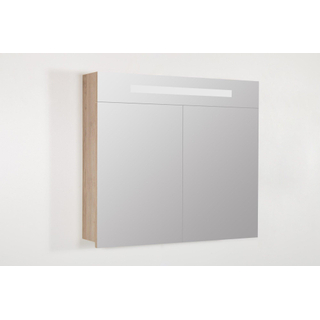 BRAUER Promise spiegelkast - 80x70x15cm - met directe verlichting - 2 enkelzijdige spiegeldeuren - Sunlit