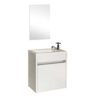 Saniclass Future fonteinkast 40x22cm linksdraaiend met spiegel wit