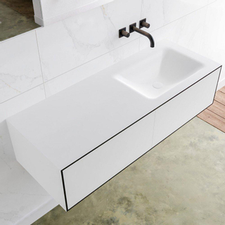 Mondiaz Lagom Meuble avec 2 tiroir 120x30x45cm vasque Cloud droite sans trous de robinet Solid Surface Urban