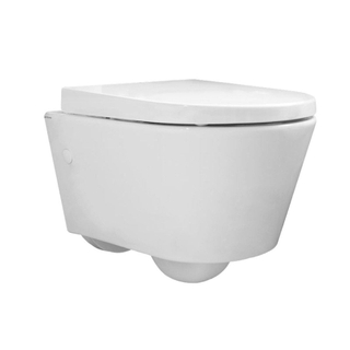QeramiQ Sanidusa Toiletpot - compact - diepspoel - met zitting - wit SHOWROOMMODEL