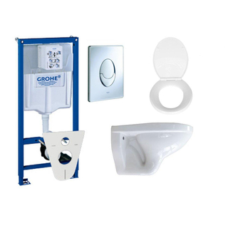 Adema Classic toiletset compleet met inbouwreservoir, softclose zitting en bedieningsplaat chroom