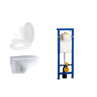 Adema Classic set de toilette avec un réservoir encastrable, lunette WC softclose et panneau de commande Argos blanc