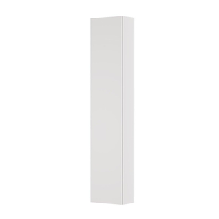 INK armoire colonne avec miroir à l'intérieur 35x20x169cm sans poignée MDF laqué haute brilliance blanc