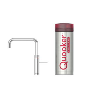 Quooker BE Fusion Square robinet d'eau bouillante - bec pivotant - réservoir PRO3 - Eau chaude / eau bouillante - Chrome