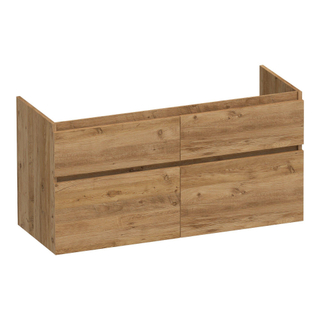 BRAUER Delight Badkamermeubelset - 120x62x46cm - 4 lades - greeploos - softclose - fine stone wastafel - 2 wasbakken - zonder kraangaten - hoogglans wit - chateau