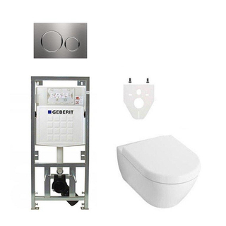 Villeroy & Boch Subway 2.0 Set de toilette DirectFlush abattant softclose et réservoir Geberit avec plaque de commande Sigma20 inox